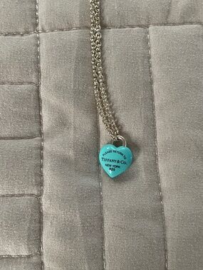 Tiffany Silver Necklace with Tiffany Blue Heart